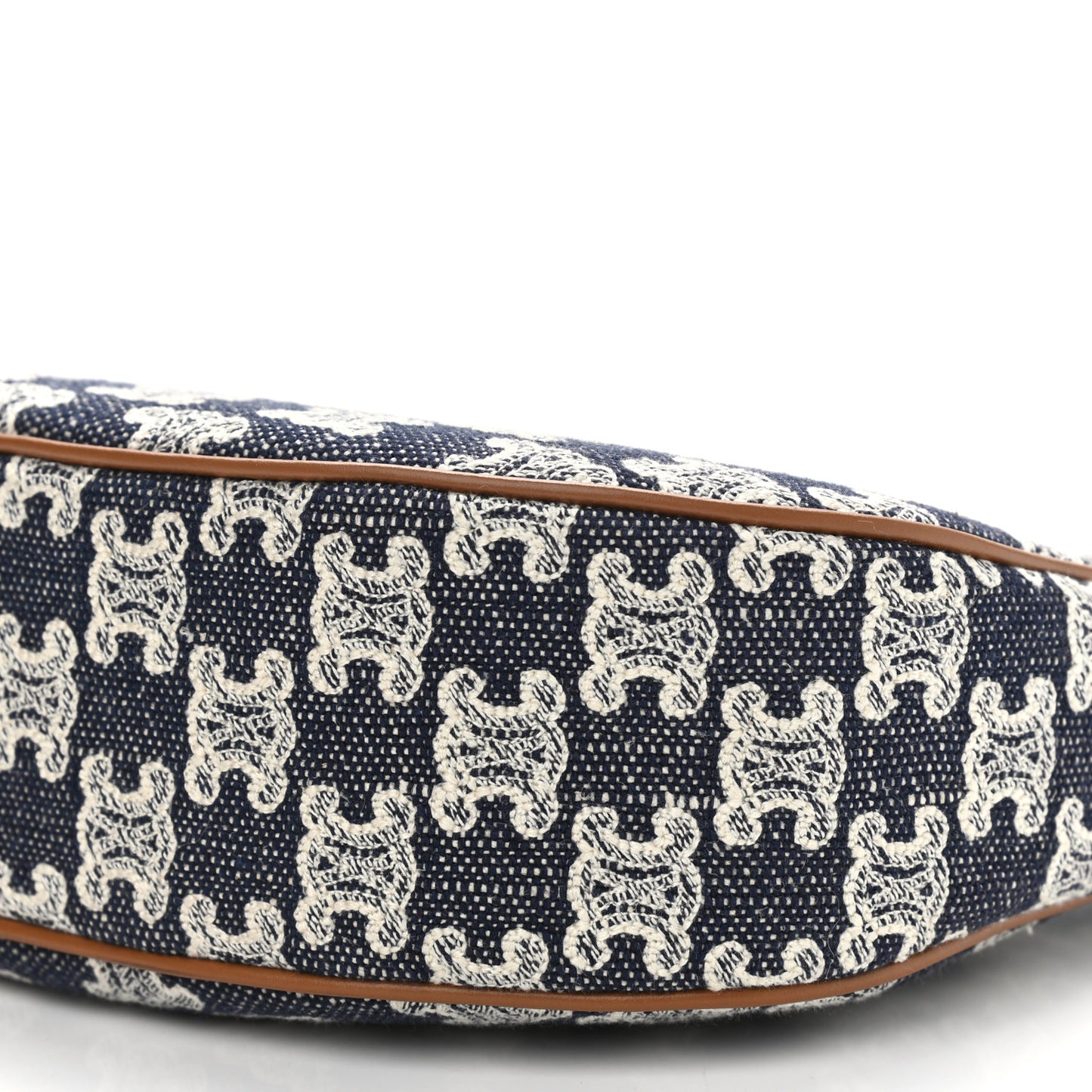 Canvas Calfskin Ava Triomphe Shoulder Bag Blue