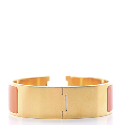Hermes Enamel Wide Clic Clac H Bracelet GM Orange 2 of 3