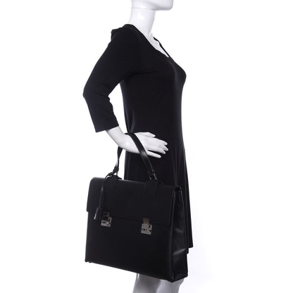 Gucci Calfskin Flap Briefcase Black 2 of 10