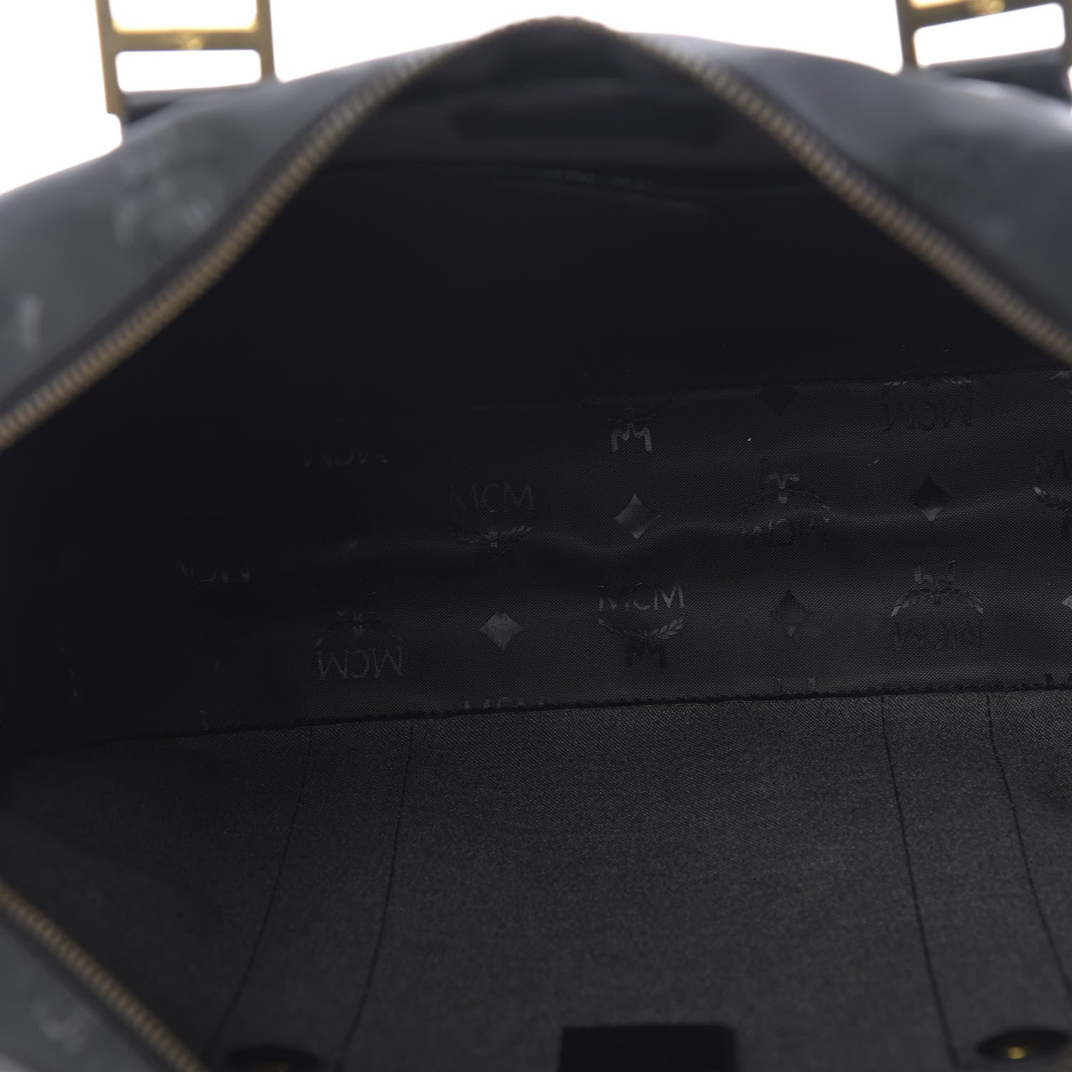 MCM Monogram Coated Canvas Tote Bag Black 5 of 12