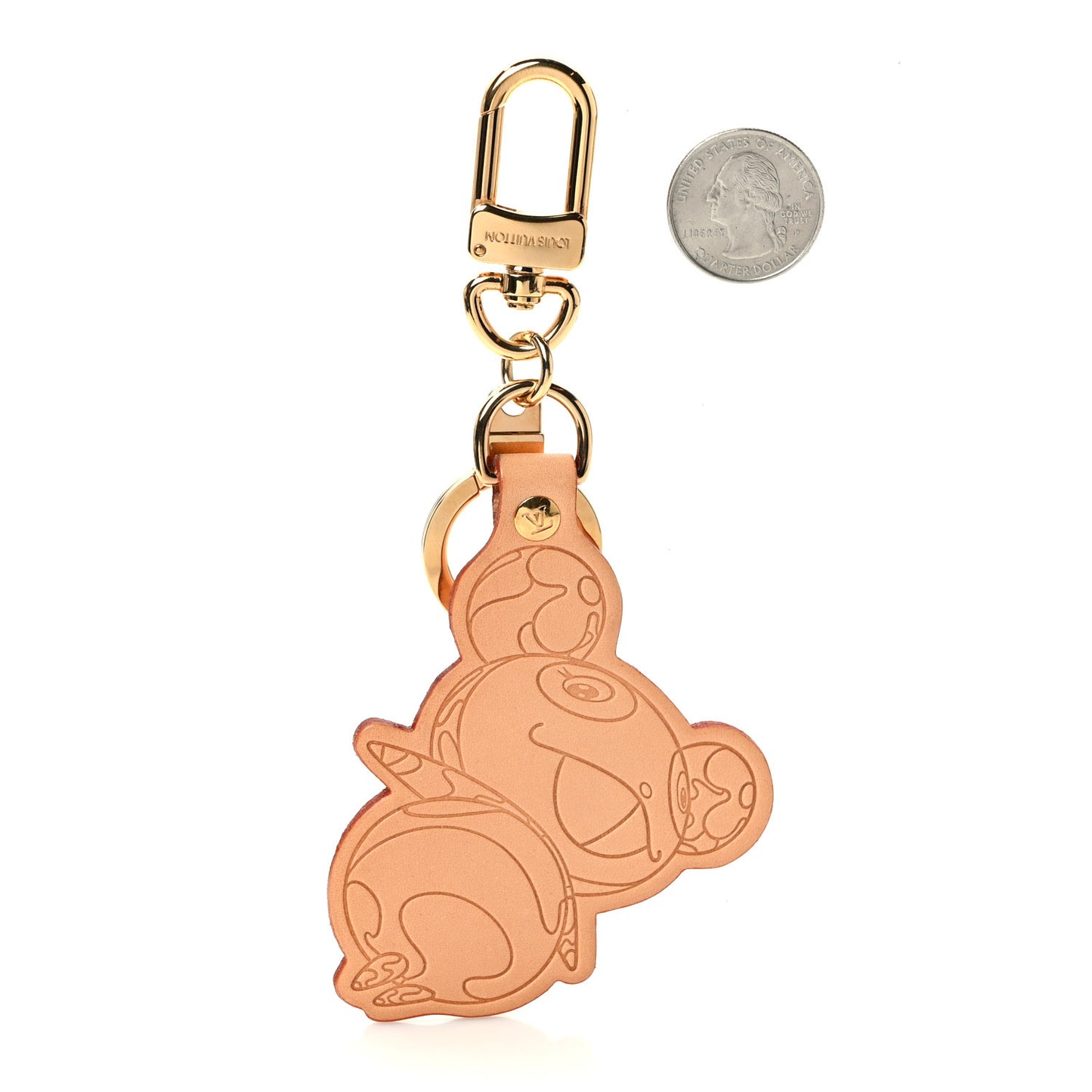 Vachetta Monogram Panda Key Ring Bag Charm