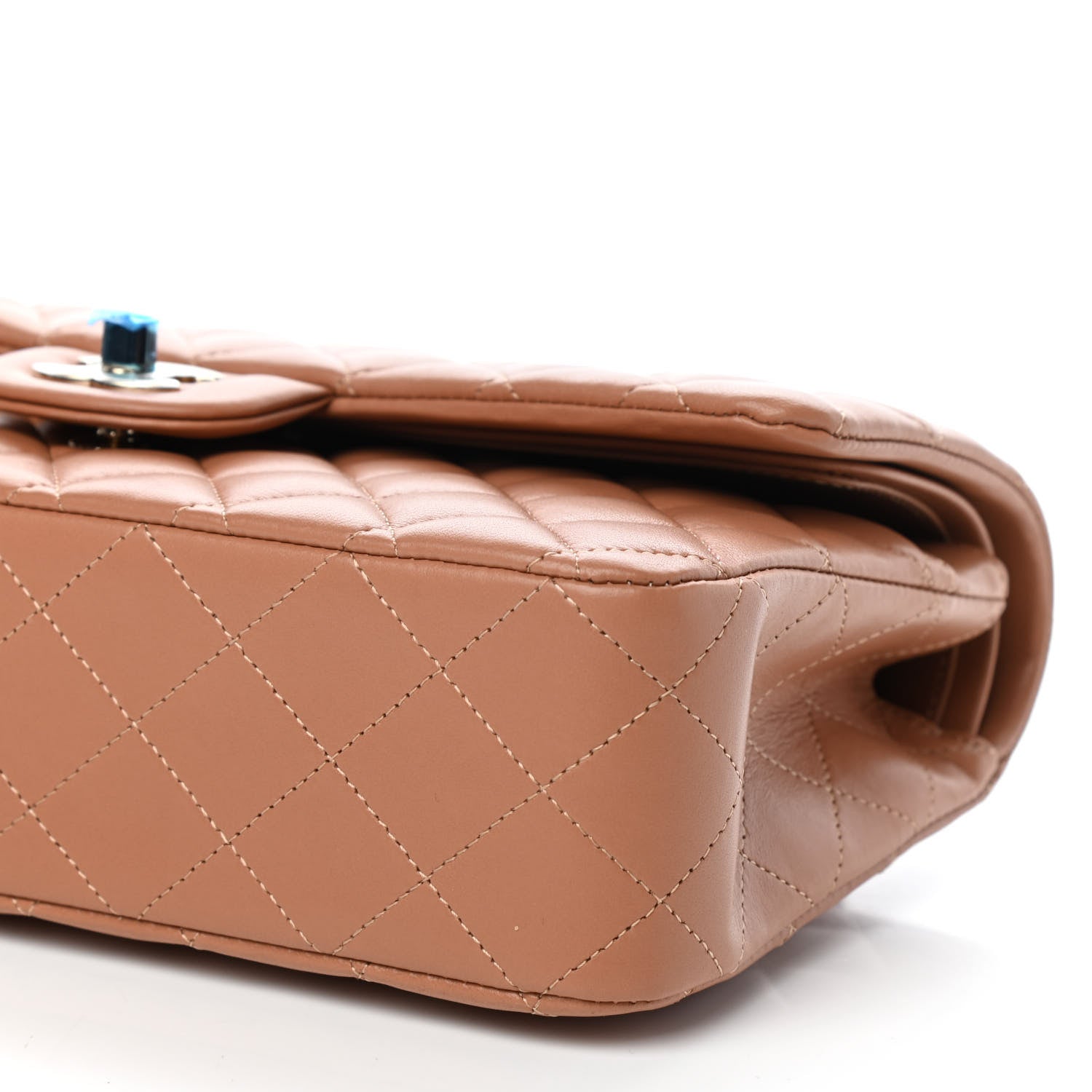 Chanel Lambskin Quilted Medium Double Flap Brown 9 of 10