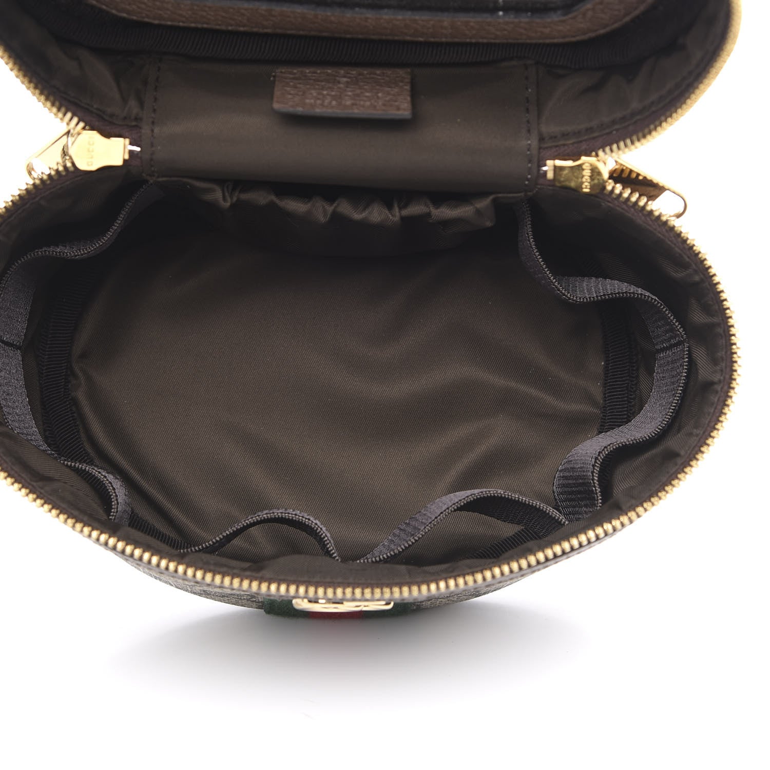 Gucci GG Supreme Monogram Textured Calfskin Web Ophidia Vanity Cosmetic Case Beige Ebony New Acero 5 of 11