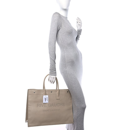 Saint Laurent Vitello Large Rive Gauche Tote Sea Salt 2 of 10