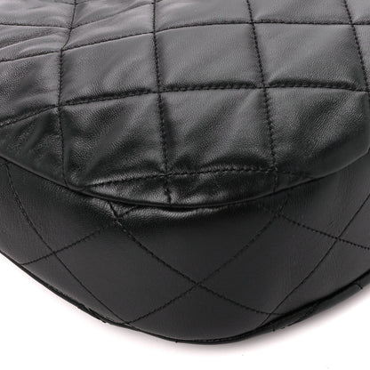 Chanel Lambskin Chain Rows Quilted Chain Hobo Black 10 of 11
