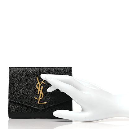 Saint Laurent Grain De Poudre Monogram Bi-Fold Wallet Black 2 of 8