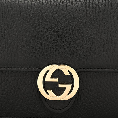 Gucci Dollar Calfskin Interlocking G Chain Wallet Black 8 of 10