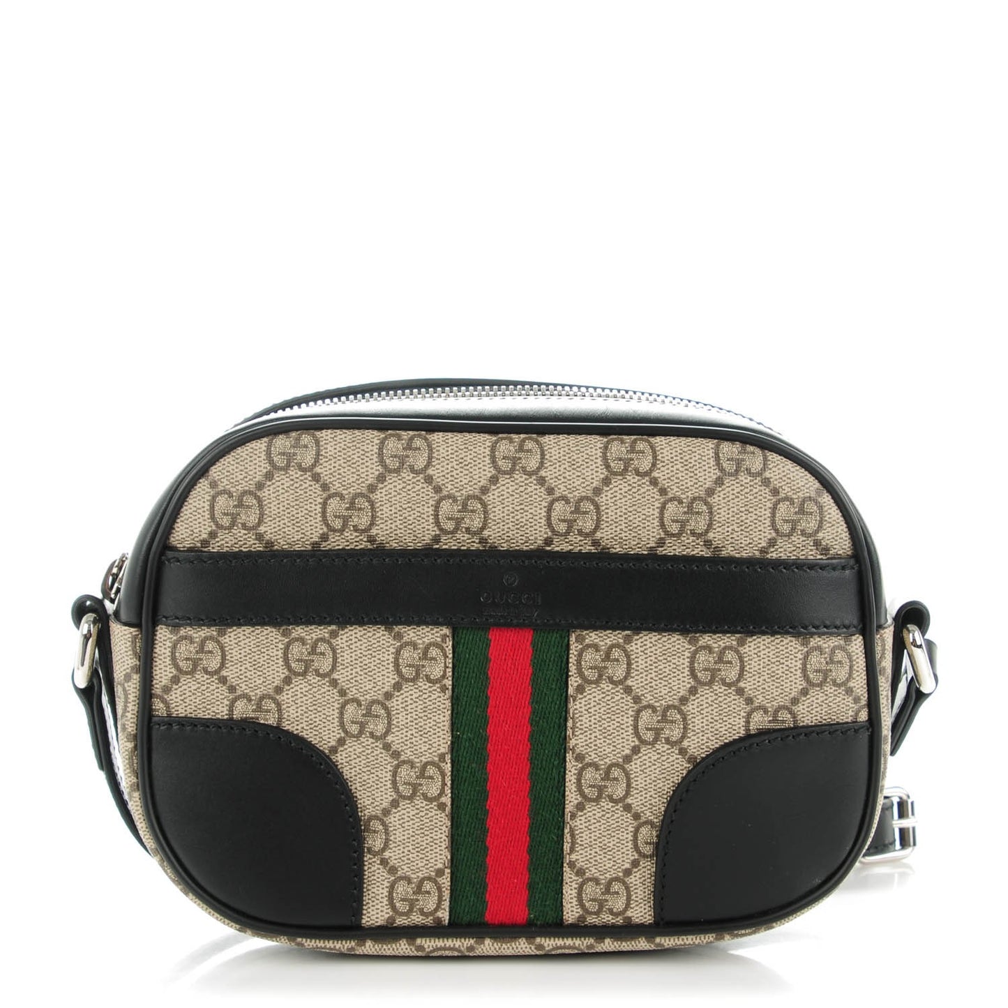 GG Supreme Monogram Web Small Shoulder Bag Black
