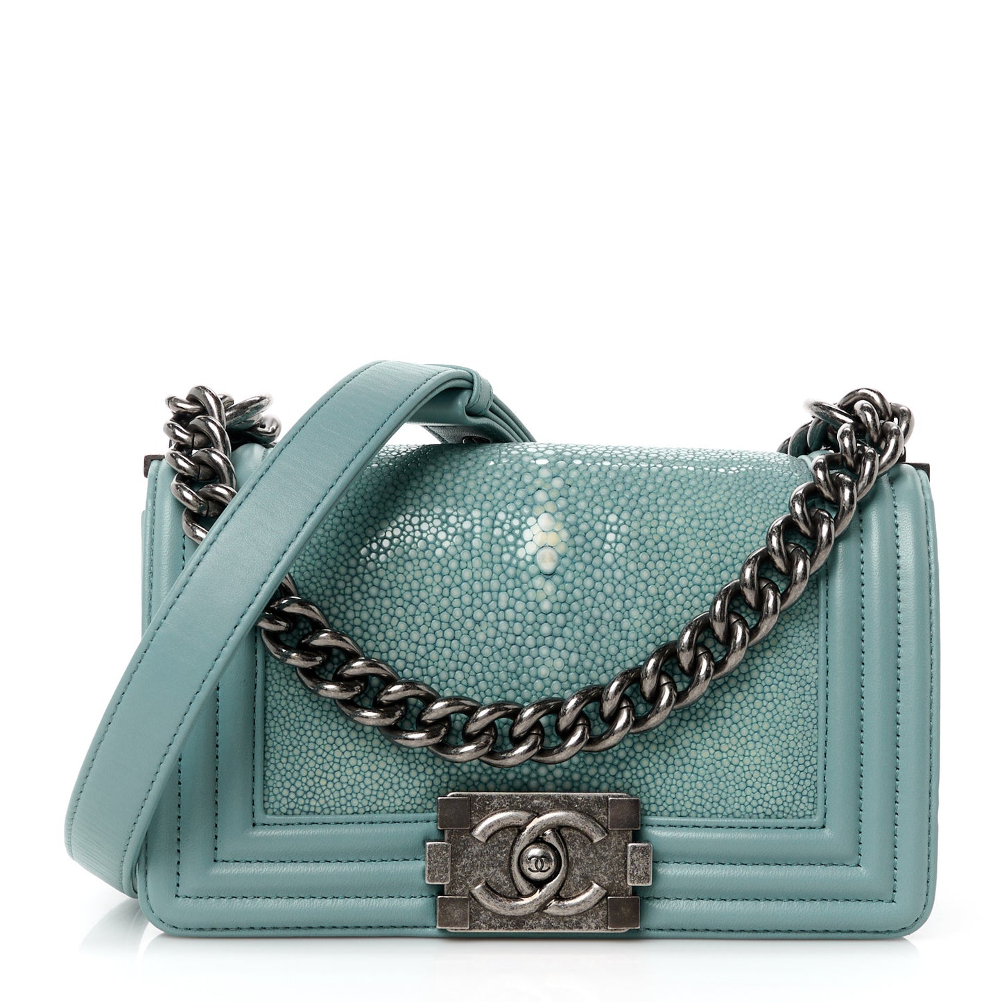 Galuchat Stingray Small Boy Flap Blue