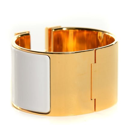 Hermes Enamel Extra Wide Clic Clac H Bracelet PM White 4 of 6