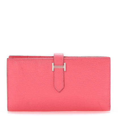 Hermes Chevre Mysore Bearn Gusset Wallet Rose Lipstick 1 of 12
