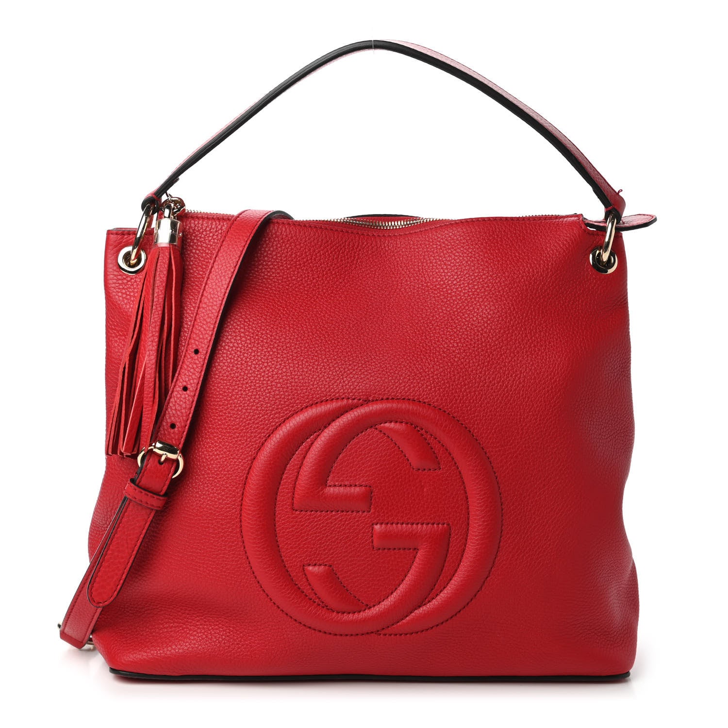 Gucci Pebbled Calfskin Large Soho Hobo Tabasco Red 1 of 11