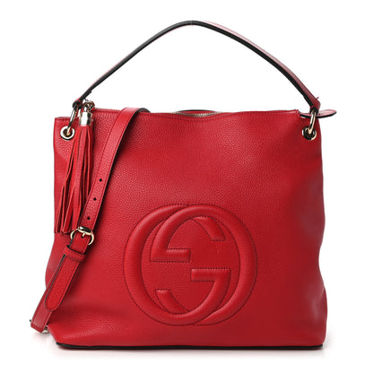 Gucci Pebbled Calfskin Large Soho Hobo Tabasco Red 1 of 11