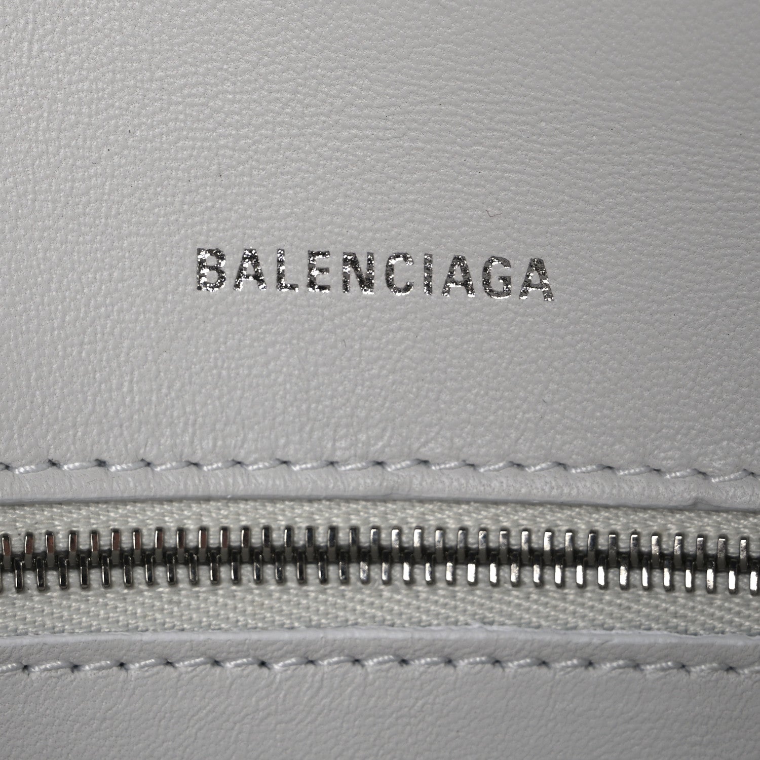 Balenciaga Shiny Calfskin Crocodile Embossed Small Hourglass Top Handle Bag Optic White 6 of 11