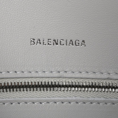 Balenciaga Shiny Calfskin Crocodile Embossed Small Hourglass Top Handle Bag Optic White 6 of 11
