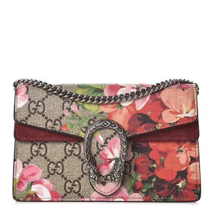 Gucci GG Supreme Monogram Blooms Super Mini Dionysus Shoulder Bag Beige Multicolor Dry Rose 1 of 8