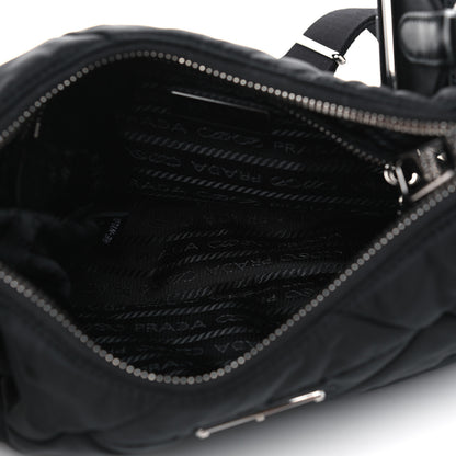 Prada Re-Nylon Triangle Padded Patchwork Shoulder Bag Black 4 of 4