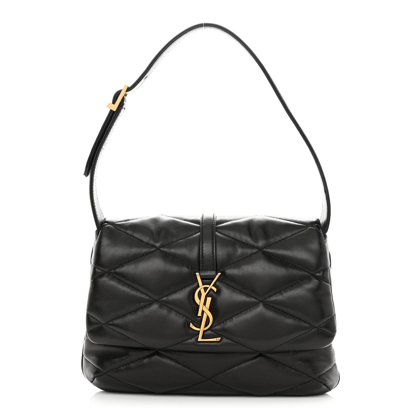 Lambskin Quilted Le 57 Diamond Shoulder Bag Black