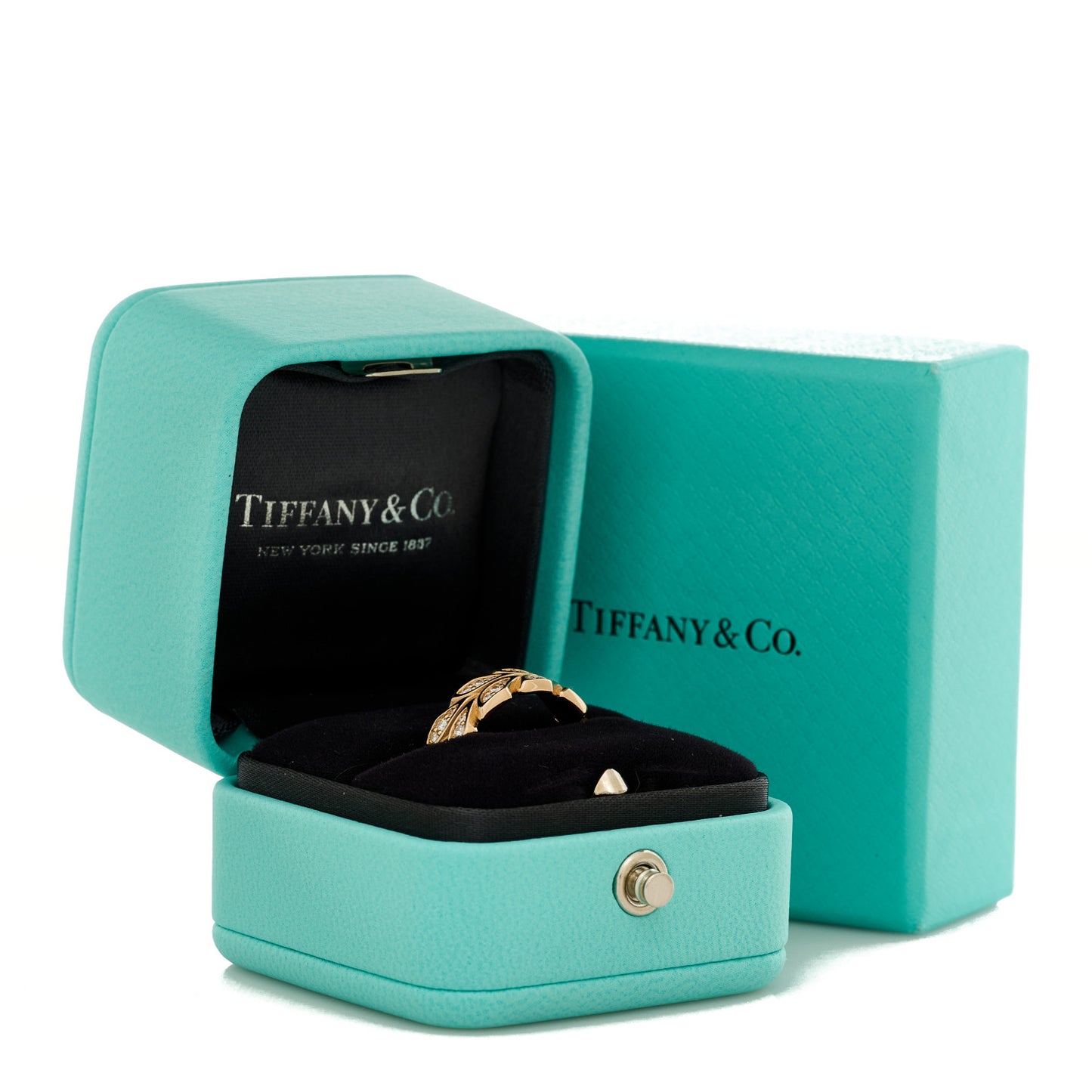 18K Rose Gold Diamond Victoria Vine Band Ring 51 5.75