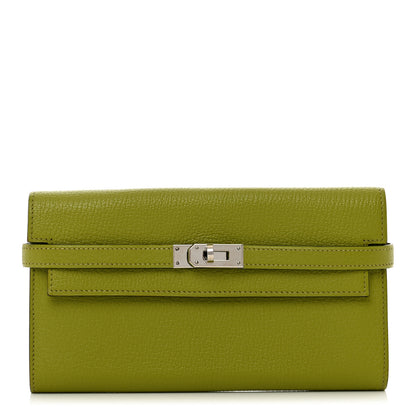 Hermes Chevre Mysore Kelly Longue Wallet Vert Anis 1 of 8