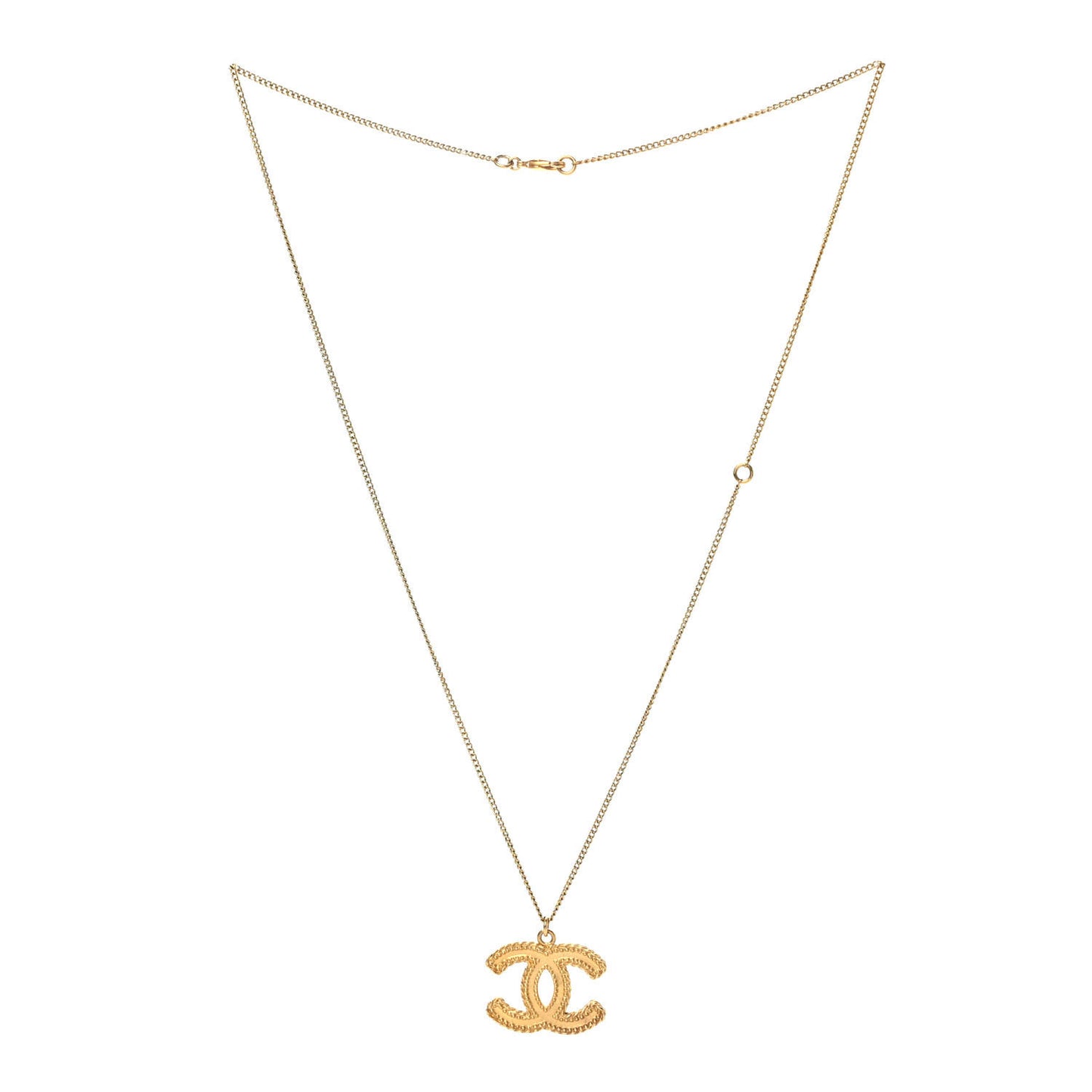 Metal CC Necklace Matte Gold