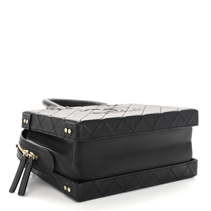 Chanel Calfskin Quilted Studded Square Vanity Case Black 5 of 11