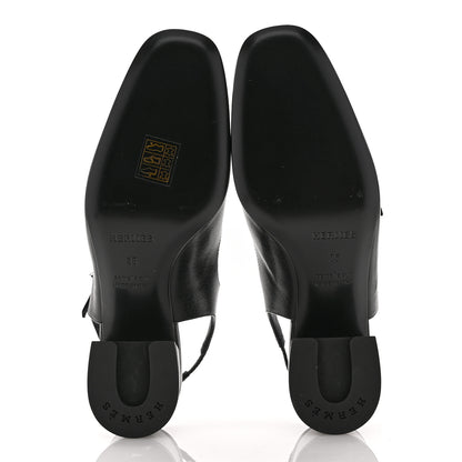 Hermes Goatskin Jackie 50 Pumps 35 Black 6 of 10