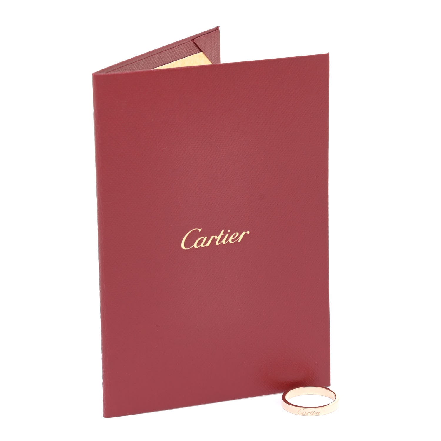 Cartier 18K Pink Gold 3mm C De Cartier Wedding Band Ring 55 7.25 5 of 5