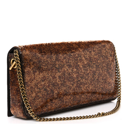 Saint Laurent Sequin Satin Monogram Tassel Kate 99 Brown 3 of 10