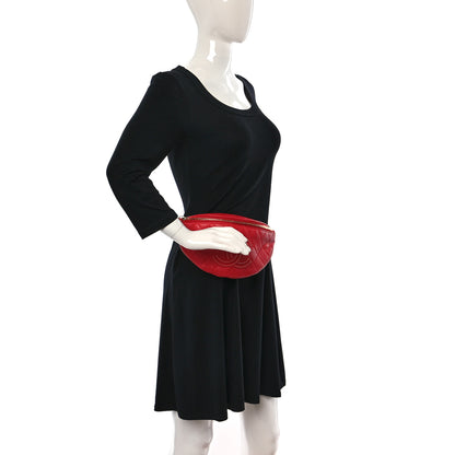 Chanel Lambskin Quilted Studded Waist Bag Red 2 of 9