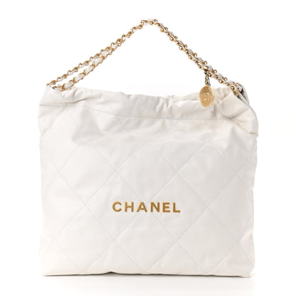 Chanel Shiny Calfskin Quilted Chanel 22 White 3 of 12