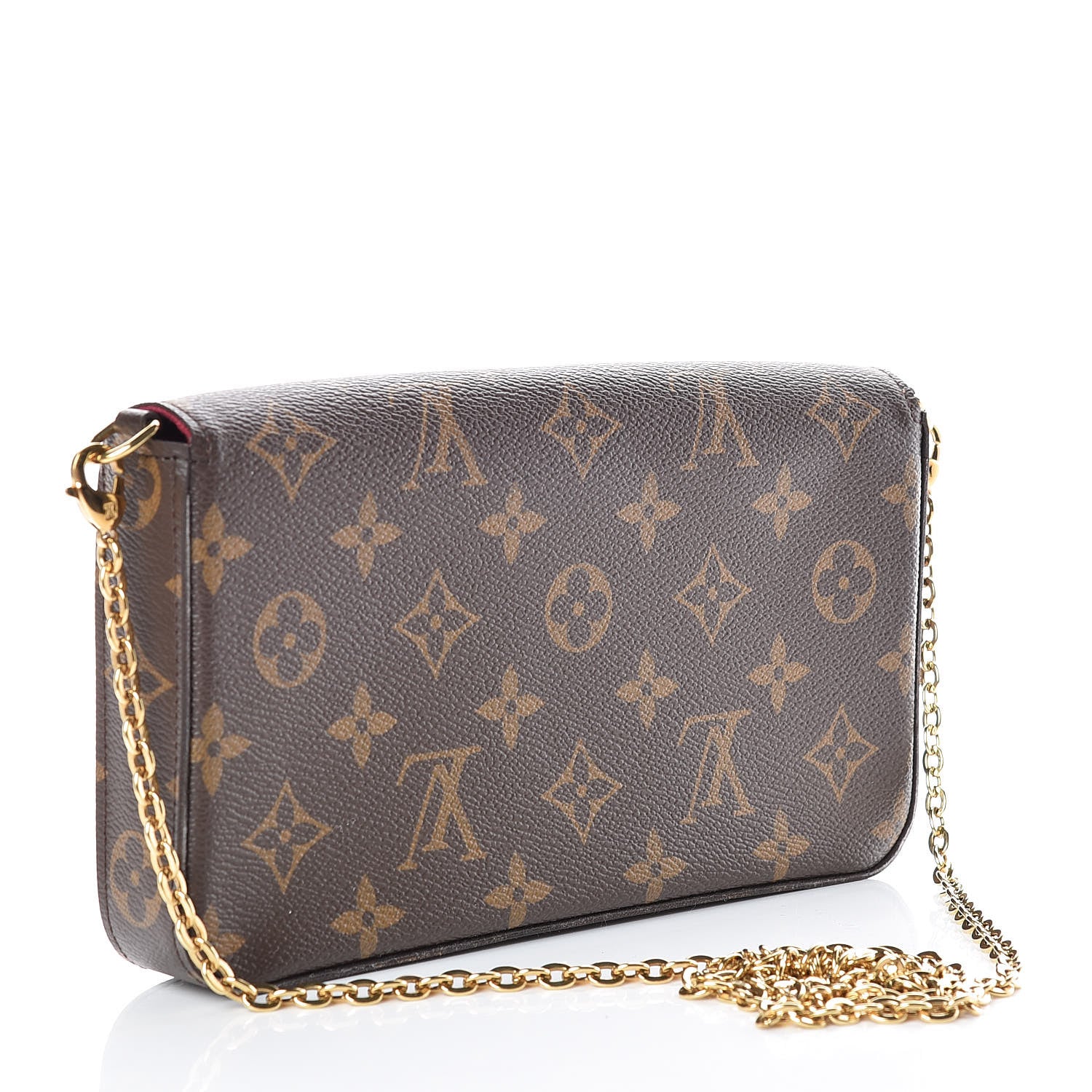 Louis Vuitton Monogram Pochette Felicie Chain Wallet Fuchsia 4 of 11