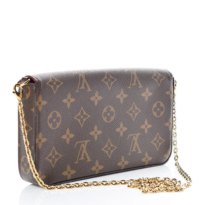 Louis Vuitton Monogram Pochette Felicie Chain Wallet Fuchsia 4 of 11
