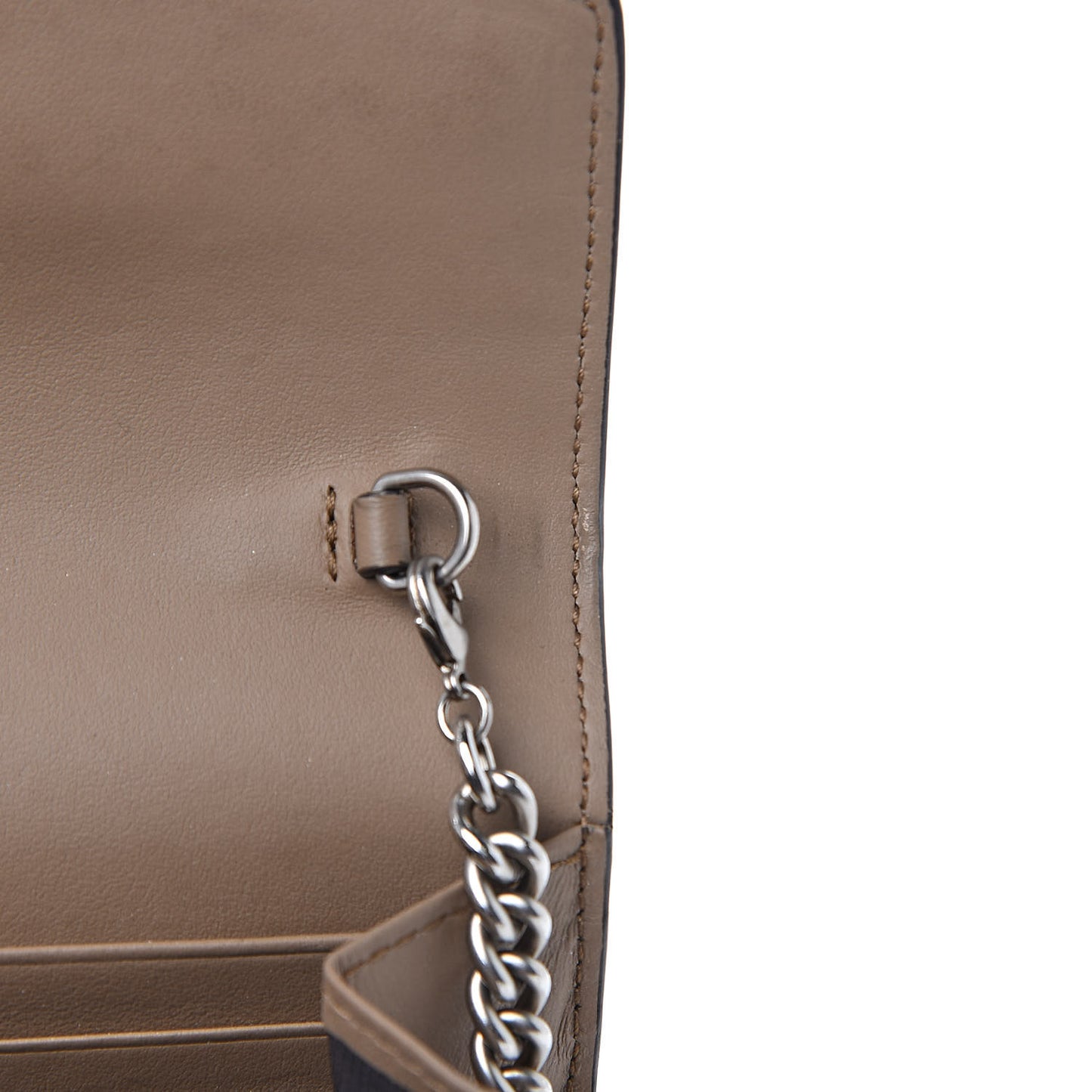 GG Supreme Monogram Mini Dionysus Chain Wallet Beige Taupe