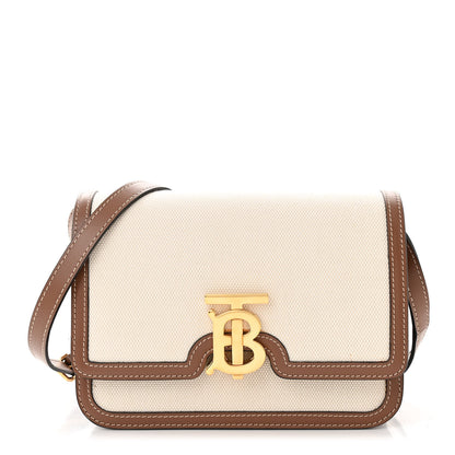 Burberry Canvas Calfskin Small TB Bag Natural 1 of 12