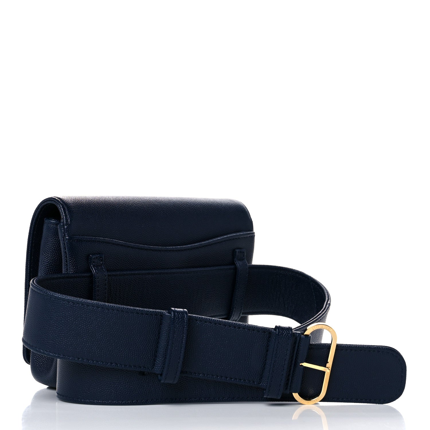Chanel Grained Calfskin Embroidered Captain Gold Flap Belt Bag Navy 2 of 9
