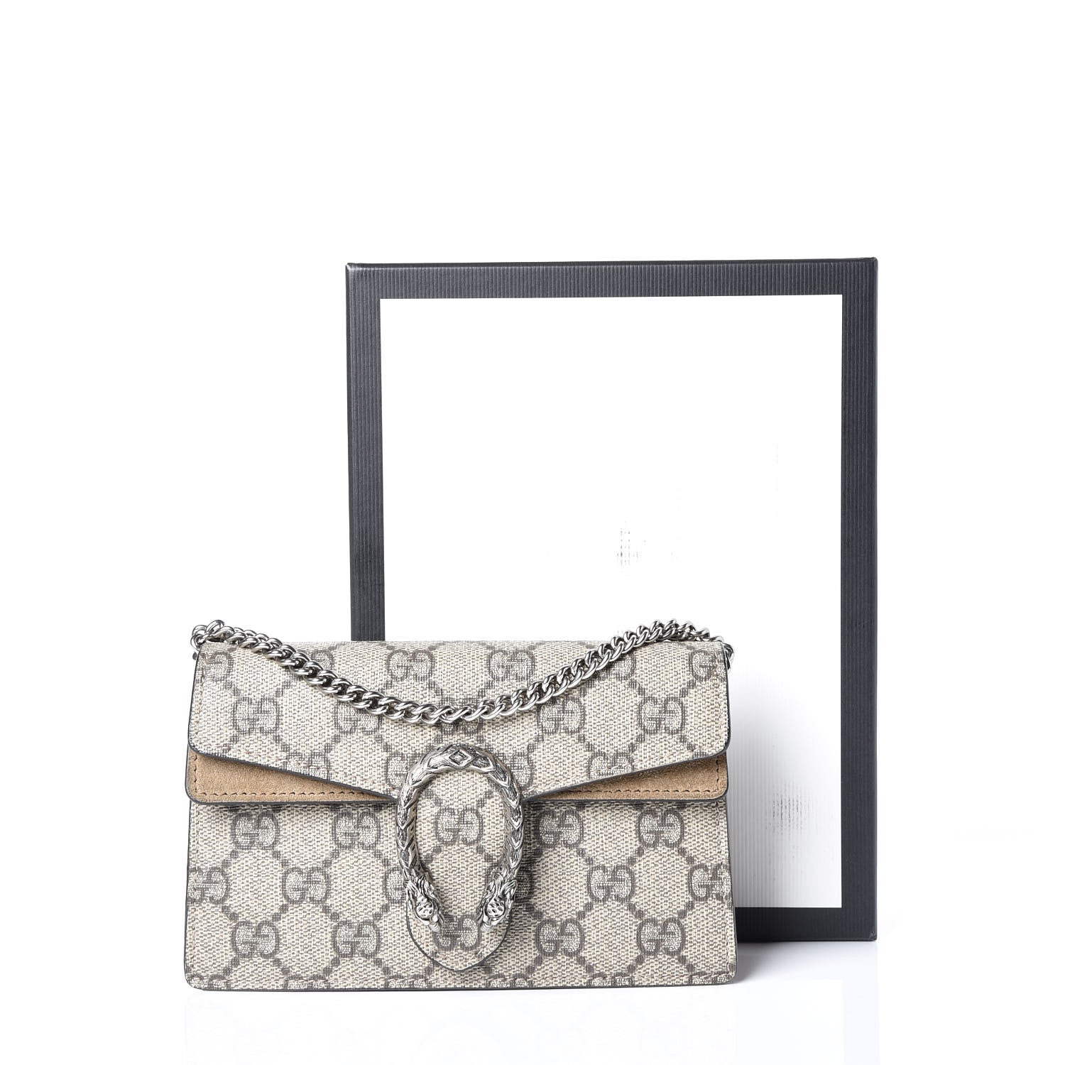 Gucci GG Supreme Monogram Super Mini Dionysus Shoulder Bag Taupe 12 of 12