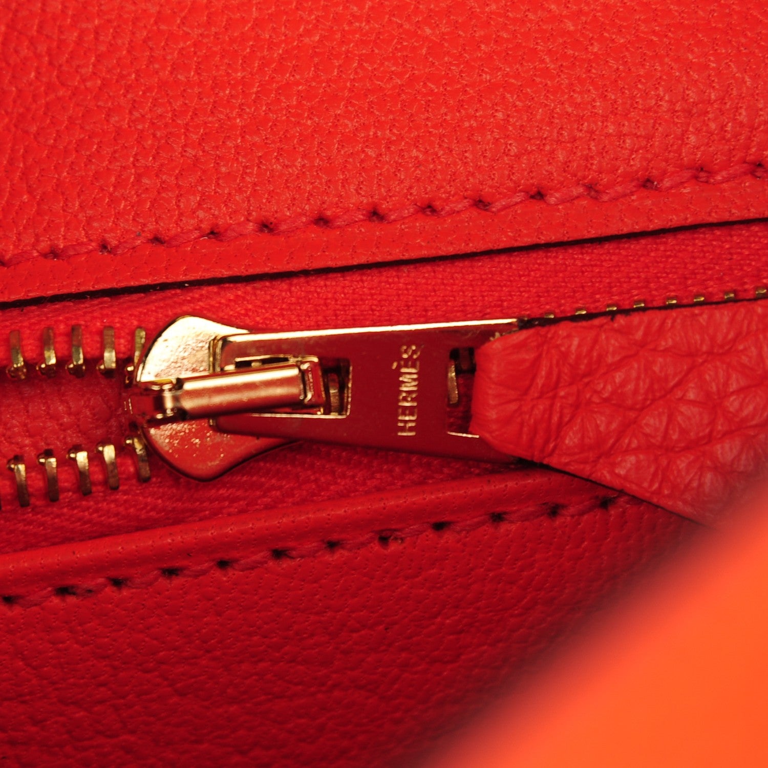 Hermes Taurillon Clemence Birkin 25 Orange Poppy 17 of 20