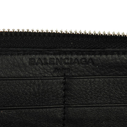 Balenciaga Calfskin Papier Continental Zip Around Wallet Black 6 of 7