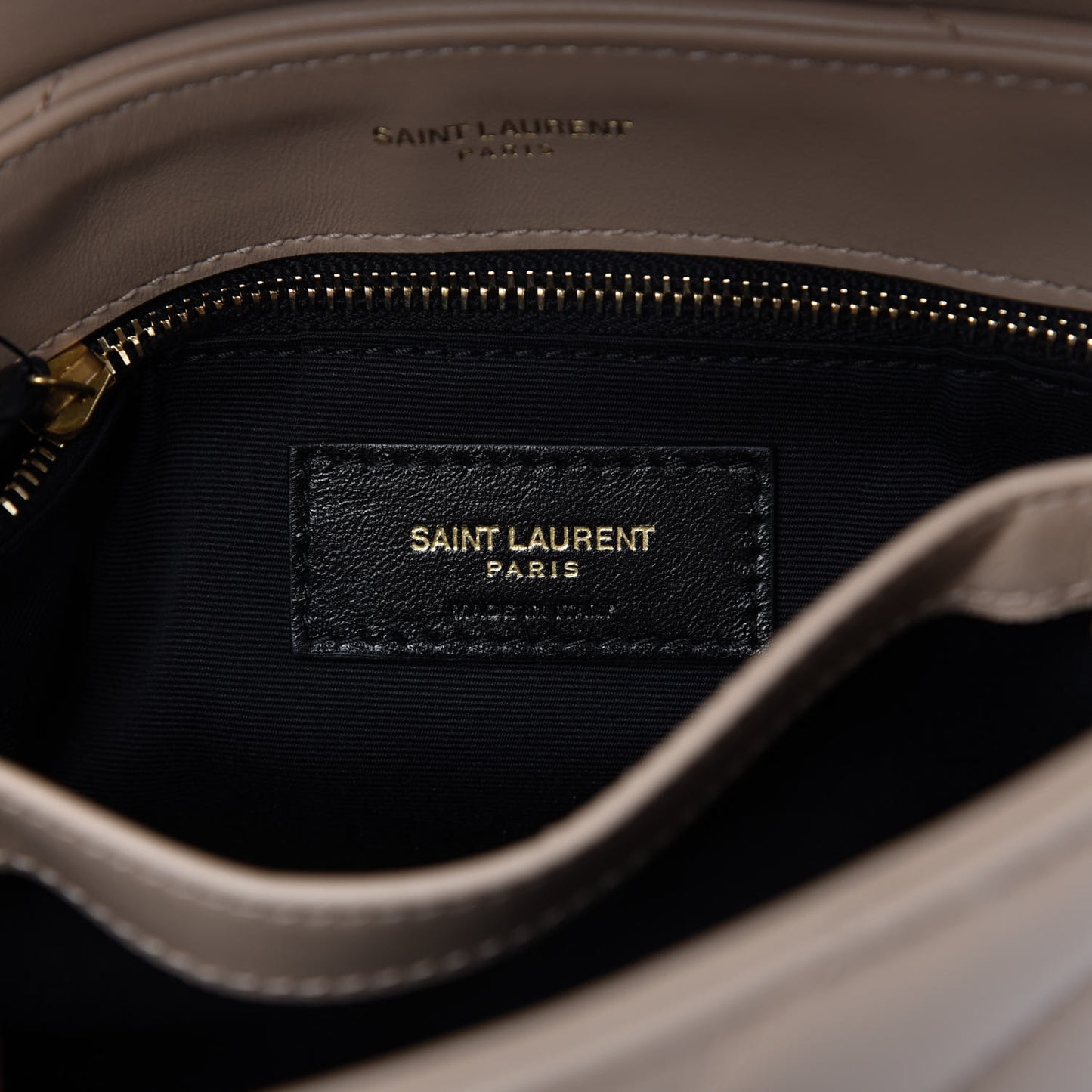 Calfskin Y Quilted Monogram Toy Loulou Crossbody Bag Dark Beige