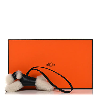 Hermes Milo Lambskin Shearling Budy Charm Black 5 of 5
