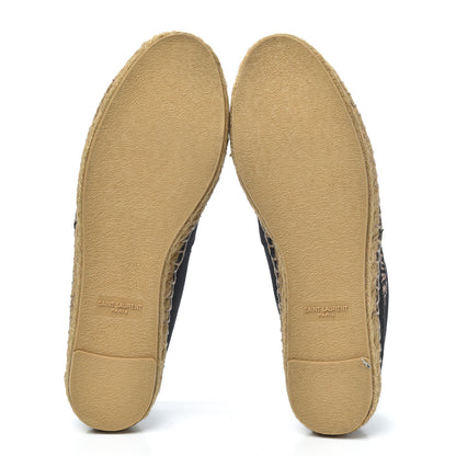 Saint Laurent Canvas Nappa Elba Light Logo Embroidered Espadrilles 37.5 Black 7 of 7