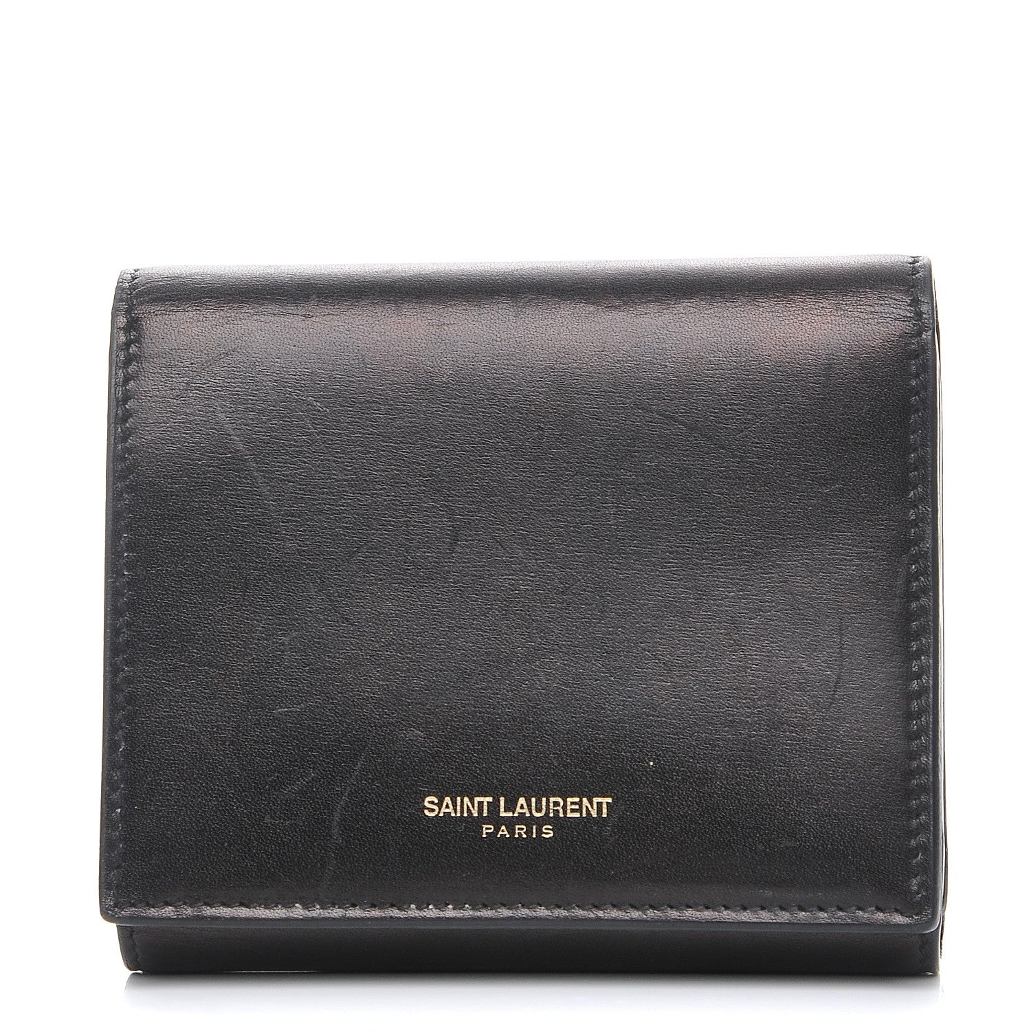 Saint Laurent Smooth Calfskin Compact Wallet Black 1 of 7