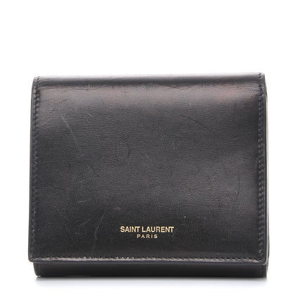 Saint Laurent Smooth Calfskin Compact Wallet Black 1 of 7