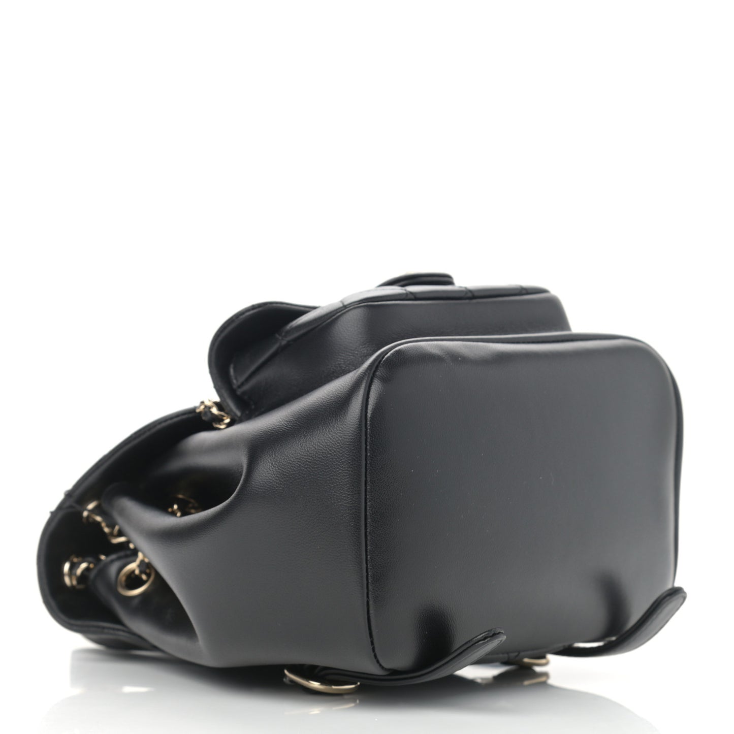 Lambskin Quilted Small Duma Drawstring Backpack Black