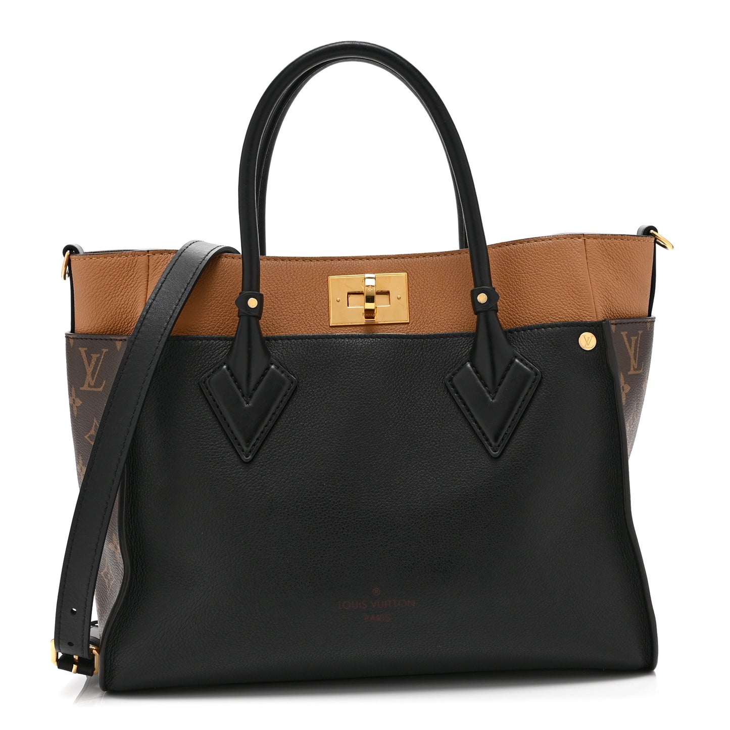 Calfskin Monogram On My Side MM Black