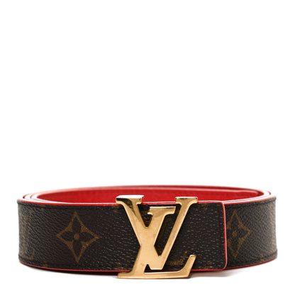 Louis Vuitton Monogram 30mm LV Initiales Reversible Belt 85 34 Coquelicot 1 of 6