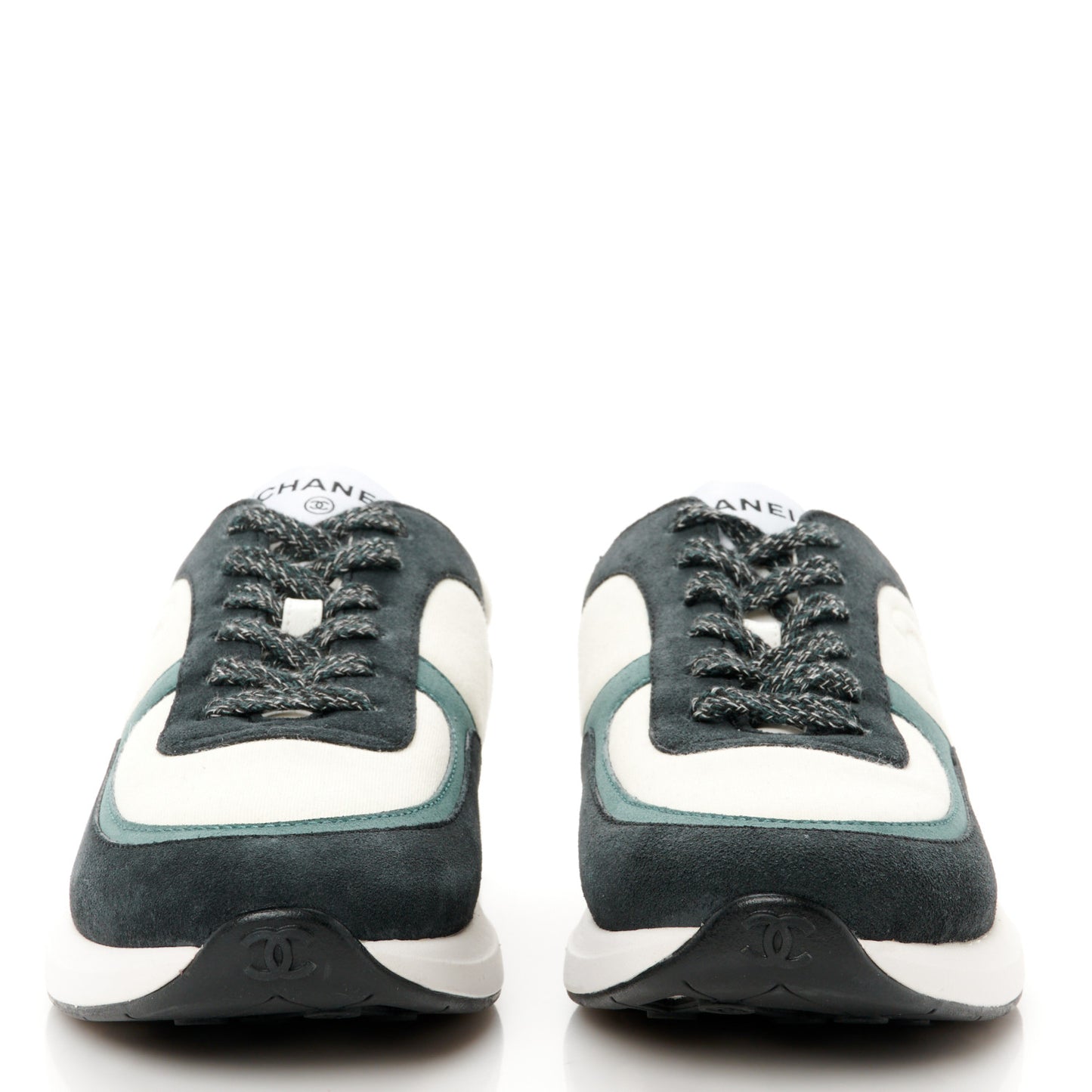Suede Calfskin Fabric CC Sneakers 39 Dark Grey