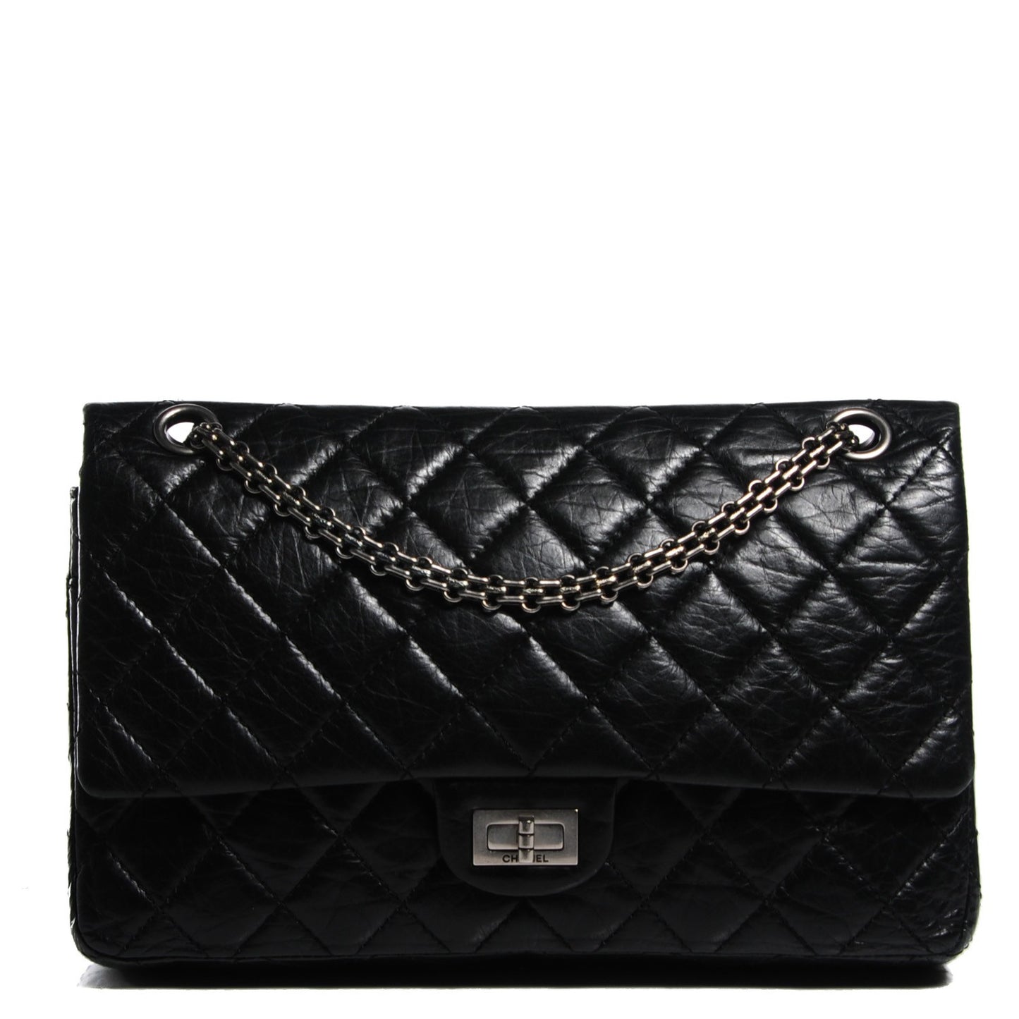 Aged Calfskin Quilted 2.55 Reissue 226 Flap Black