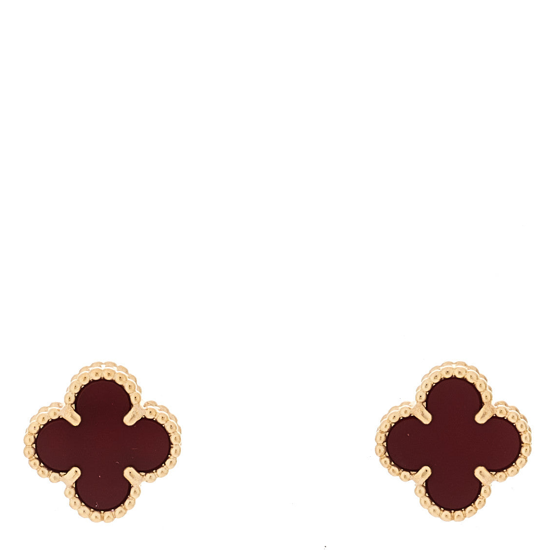 18K Rose Gold Carnelian Sweet Alhambra Earrings